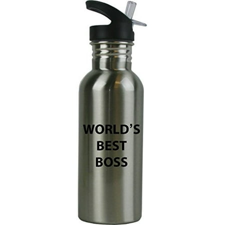 - World's Best Boss Stainless Steel Sublimation Water Bottle with Straw Top 20 Ounce 600ml Sport Water Bottle - Birthday Christmas Gift for Boss Bosses