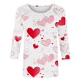 thumbnail image 4 of GA WEIHUA Clearance,2025 Valentine's Day Shirts Women Comfy 3/4 Sleeve T Shirts Cute Love Heart Graphic Tees Blouses(White,L), 4 of 5