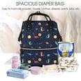 thumbnail image 5 of Xecao Space Dinosaur print Large Capacity Nappy Bag is a multi-functional waterproof travel backpack, perfect as a nursing bag or mummy backpack for women, 5 of 6