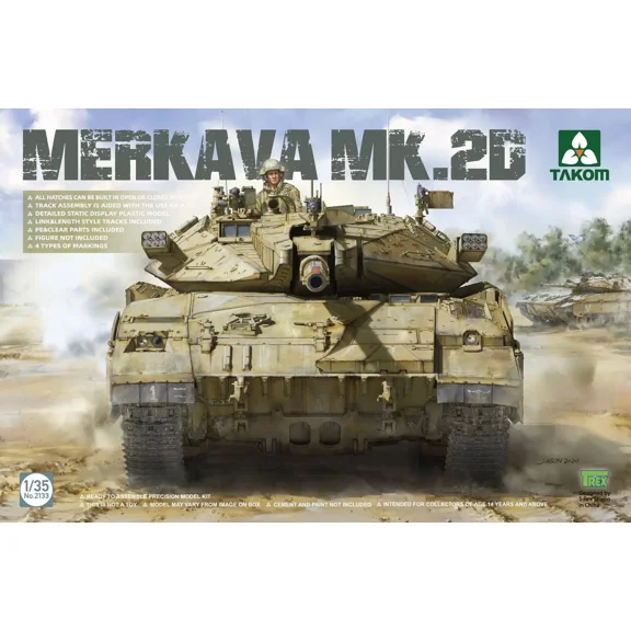 Takom 2133 1/35 SCALE MODEL KIT MERKAVA MK.2D 2020 TANK MODEL