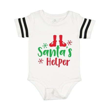 

Inktastic Santa s Helper Elf Shoes Snowflakes Christmas Gift Baby Boy or Baby Girl Bodysuit
