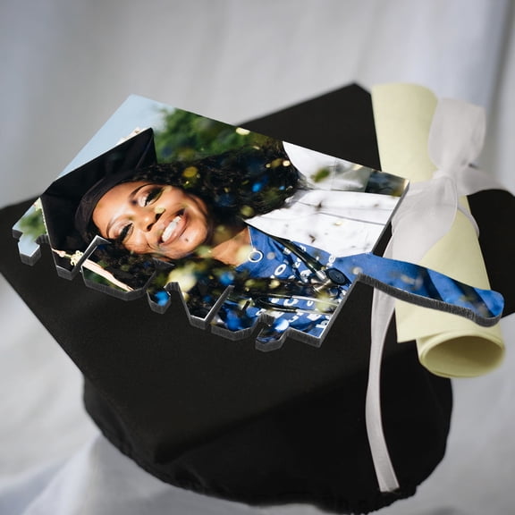 MLINS DIY Sublimation Graduation Photo Frame Blank Fan White Density Board for Graduation Party Decoration 9.5 x 7.5