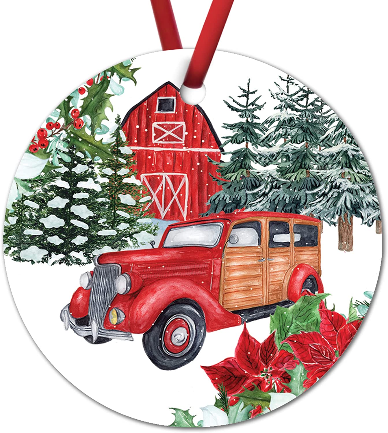 Red Farm Truck Ornament Vintage Red Truck Christmas Ornament Farmhouse ...