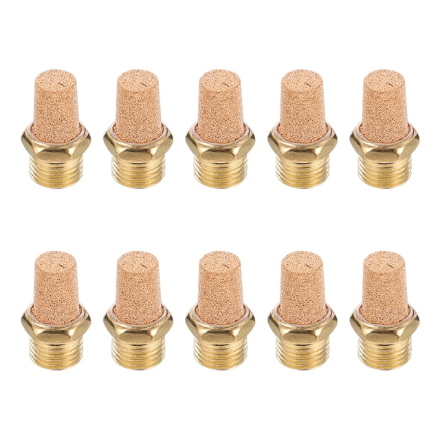 MasteelfCA 10pcs Pneumatic Muffler G1/4 Thread Pneumatic Silencer Brass Exhaust Muffler