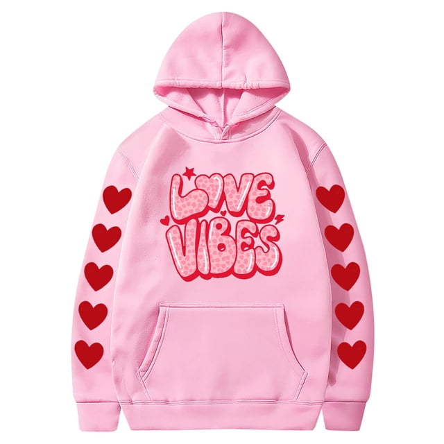 Walmart+ Semaine Aqestyerly Sweat à Capuche Imprimé Saint-Valentin en Peluche