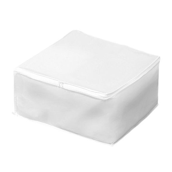 Unique Bargains 1 Pc Medium Storage Bag Storage Bins 17.72"x17.72"x7.87" Clear White White PEVA