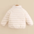 thumbnail image 5 of Kogui Kids Stand-Collar Puffer Jacket Hoodless Zip-Up Lightweight Winter Coat Ages 12M-8Y 5T 6T (White,5-6 Years), 5 of 7