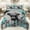 Cyan 04, variant on Manfei Kawaii Farmhouse Cow Bedding Comforter Set, Cyan Western Flower Twin Comforter Sets, Countryside Animal Reversible Bedding Set, Breathable Home Decor, 2-Piece