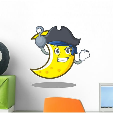 Crescent Decal - Pirate Crescent Moon Wall Decal Wallmonkeys Peel and Stick Decals for Boys (12 in H x 12 in W) WM502799