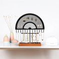 thumbnail image 2 of Retro Style Black Semicircular Fan-Shaped Jewelry Stand Jewelry Display Stand Earrings Necklaces Ri, 2 of 5