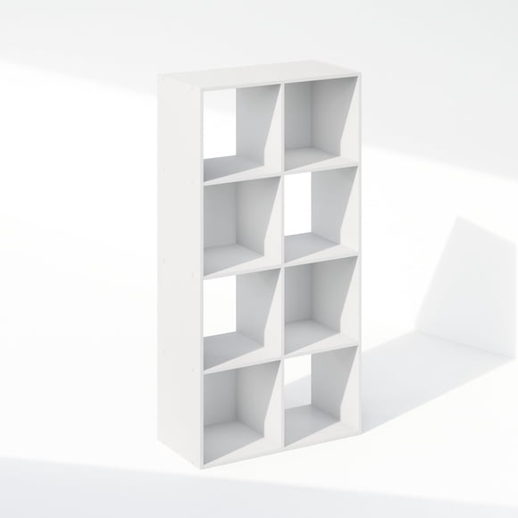 Furinno Pelli Cubic Storage Cabinet, Bookcase, Bookshelf, 8-Cube, White