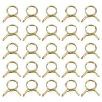 25Pcs Double Wire Spring Hose Clamps, 8mm Tube Clips, Color Zinc