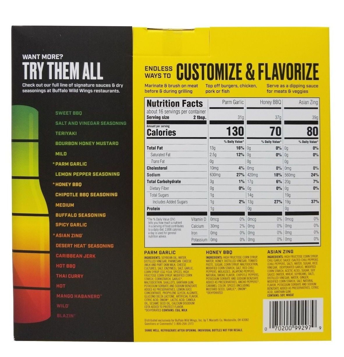 Buffalo Wild Wings Sauce Nutrition Information Sheet Blog Dandk