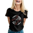 thumbnail image 4 of AKEGAMN Women's Daily Casual Printed Short Sleeve O-Neck T-Shirt, Black S-XXL, 4 of 6
