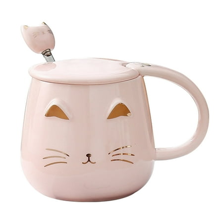 

Mug Cute Kitty Mug Novelty Coffee Mug Cup with Stainless Steel Spoon Gifts for Women Wife Friend Teacher C