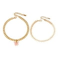 thumbnail image 1 of Uinagy Metal Double Layer Anklet Herringbone Chain Set, 1 of 7
