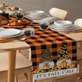 thumbnail image 4 of Linen Linen Table Runner Dresser Scarf Halloween Happy Gnome Pumpkin Table Cover Fall Decoration For Family Farm Dinner Holiday Party, 4 of 5