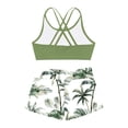 thumbnail image 4 of YiZYiF Girls Two Piece Activewear Swimwear Floral Print Tank Top with Athletic Shorts Outfit Set Green Coconut Tree 14, 4 of 6