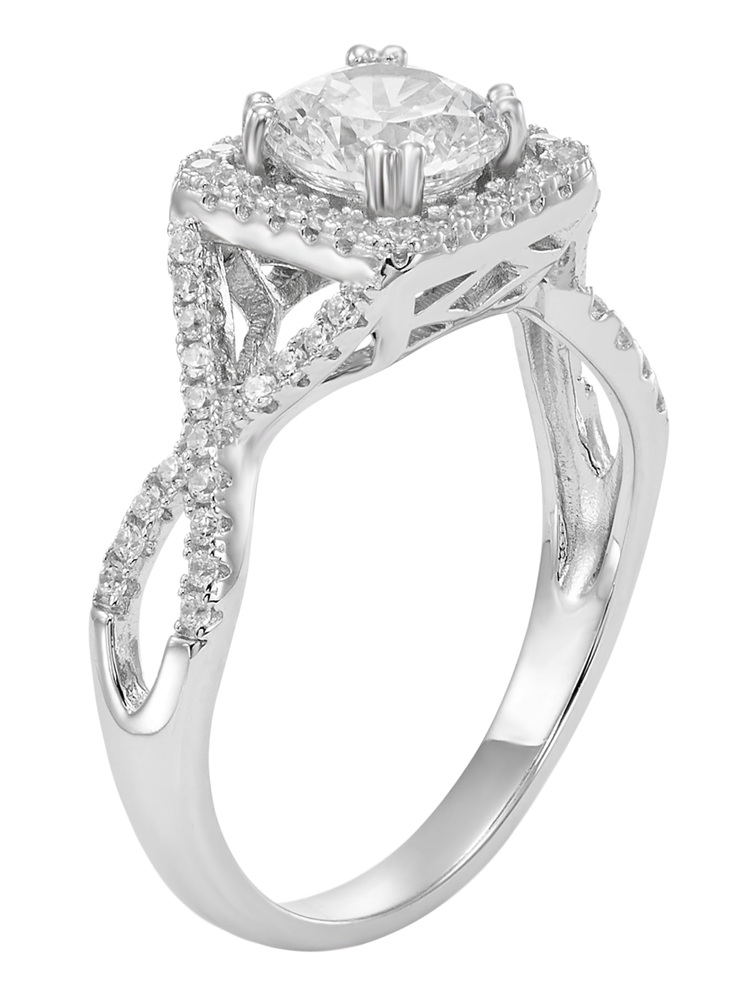 Arista 2 1/2 Cts T.W Swarovski Crystal Square Frame Women's Engagement Ring in Sterling Silver