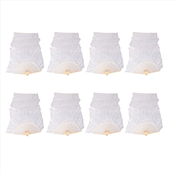 100% Seda Unisex Velo de Seda Ventiladores de Baile 8 Piezas Ventiladores de Danza del Vientre Color 180X90 cm