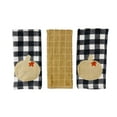 thumbnail image 3 of Serafina Home Farmhouse Fall Decor Kitchen Dish Towels Set: Two (2) Grey and White Check Pattern with Tan Pumpkin Applique, 3 of 6