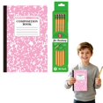 thumbnail image 2 of Marble Composition Notebook,Wide Ruled,30 sheets 60 Pages,Wide Ruled Composition Notebook,Marble Composition Notebook College Ruled,A5 Stitched Notebook 12 Sharpened Wooden Pencils, 2 of 9