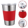 thumbnail image 3 of HLONKKids Stainless Steel Tumbler with Straws - 500ml Spill Proof Toddler Cup - Green, 3 of 7