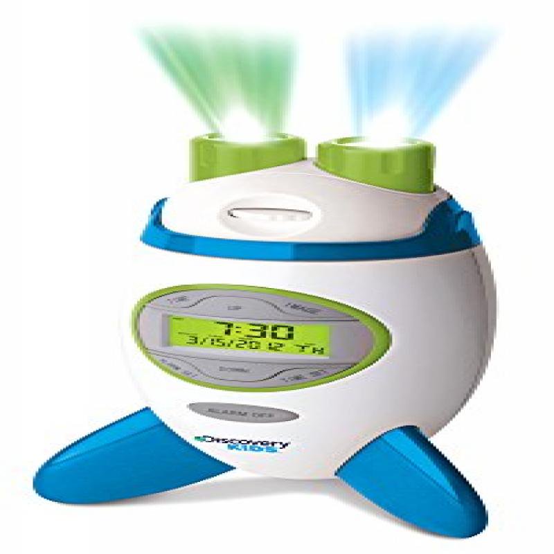 Discovery Kids Rocketship Projection Alarm Clock (Green, Blue, & White