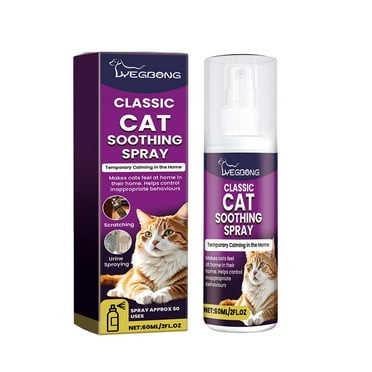 LONPUN Cat Stress Relief Spray 60ml Calming Solution Scratch Prevention Natural Plan V1 S1O7