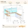 thumbnail image 2 of Full Loft Bed with Desk & Led Lights & Charging Station, Metal Full Size Loft Bed with 7 Storage Drawers & Open Shelves, Full-Length Guardrail and Ladders, White, 2 of 9