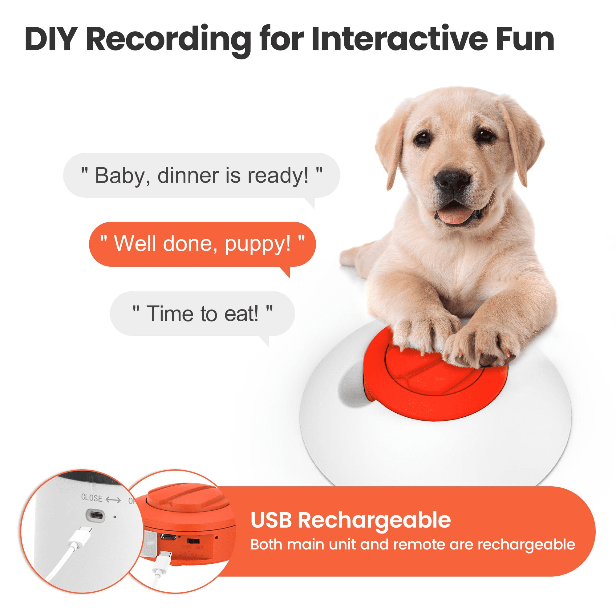 Potaroma Dog Puzzle Feeder Toy, Interactive IQ Training Toy, Rechargeable Electronic Treat Dispenser with Remote, 280ml for All Dog Breeds