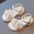 thumbnail image 2 of NOKIO Girls' Boho Sandals Girls' Floral Sandals Girls' Platform Sandals Kids' Casual Sandals Summer New Soft And Lightweight Rubber Bottom Beaded Flower Fashion Personality Girl Sandals, 2 of 8