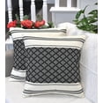 thumbnail image 2 of Cotton Woven Designer Throw Pillow Covers, Black and Cream White, 16 x 16 inches | Square Cushion Covers Set of 2, 2 of 6