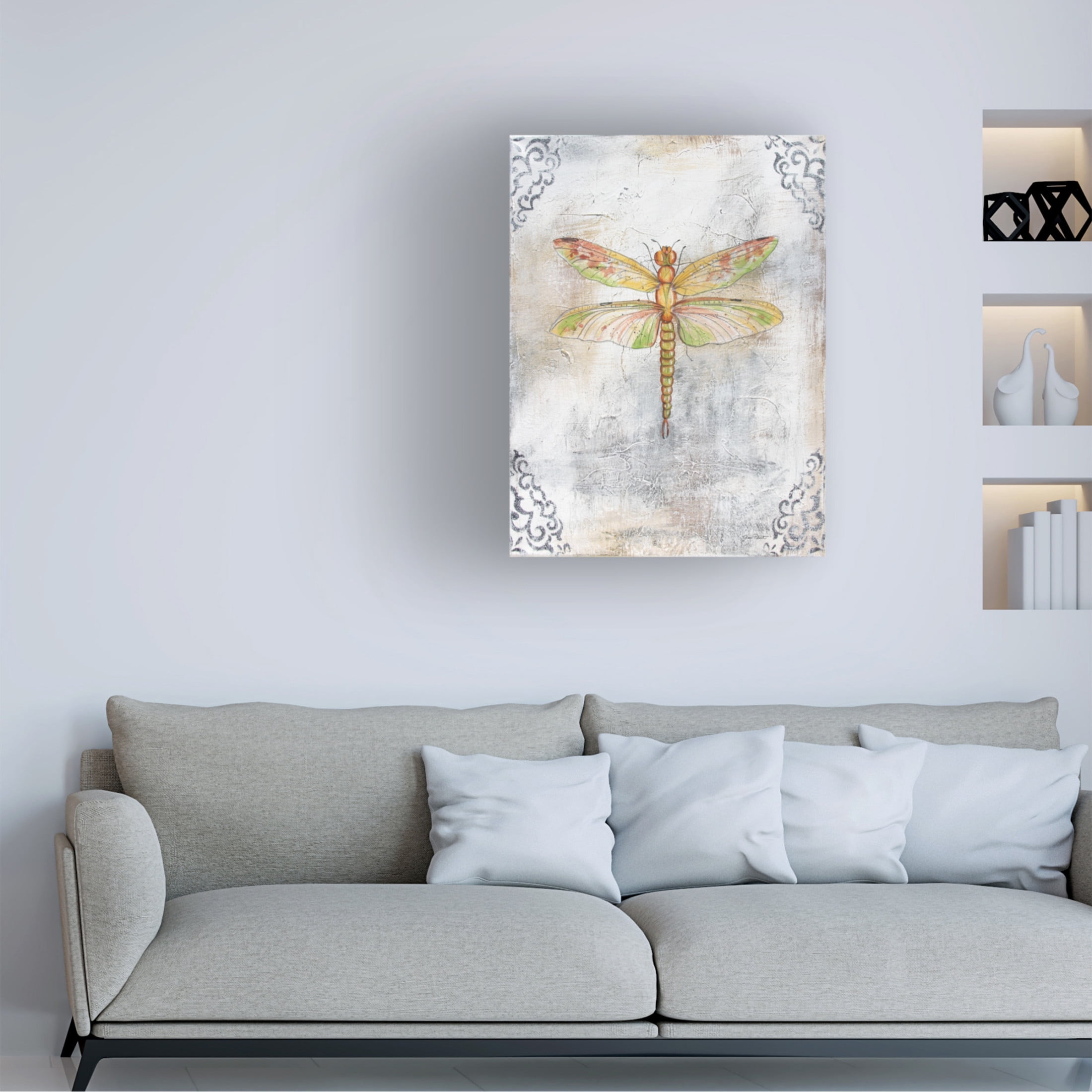 Canvas Wall Art - Jean Plout 'Textured Watercolor Wings D' Wall Art for Living Room, Bedroom, or Office Décor by Trademark Fine Art - 18 x 24 Inches