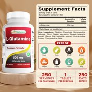 Best Naturals L-Glutamine 500 mg 250 Tablets