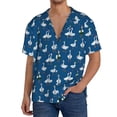 thumbnail image 1 of Balery Cartoon Geese With Xmas Camisa Casual de Manga Corta con Botones para Hombre, Texturizada, Estilo Cubano, para Playa, Verano-4X-Large, 1 of 5