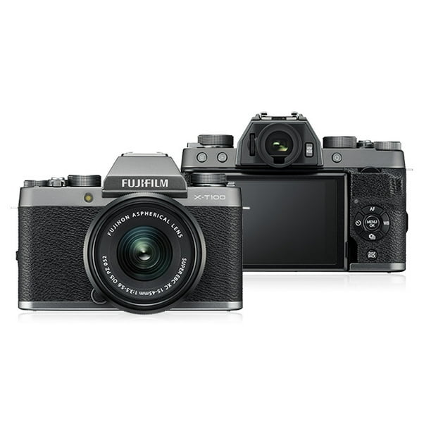 Picknicken Verwoesten Niet genoeg Fujifilm X-T100 Camera with XC15-45mm F3.5-5.6 OIS PZ Lens, Dark Silver -  Walmart.com