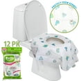 thumbnail image 2 of Potty Shields Disposable Toilet Seat Covers for All Ages 12 Pack - Protect From Public Toilets - XL, Weatherproof,  Individually Wrapped - Green/Science, 2 of 5