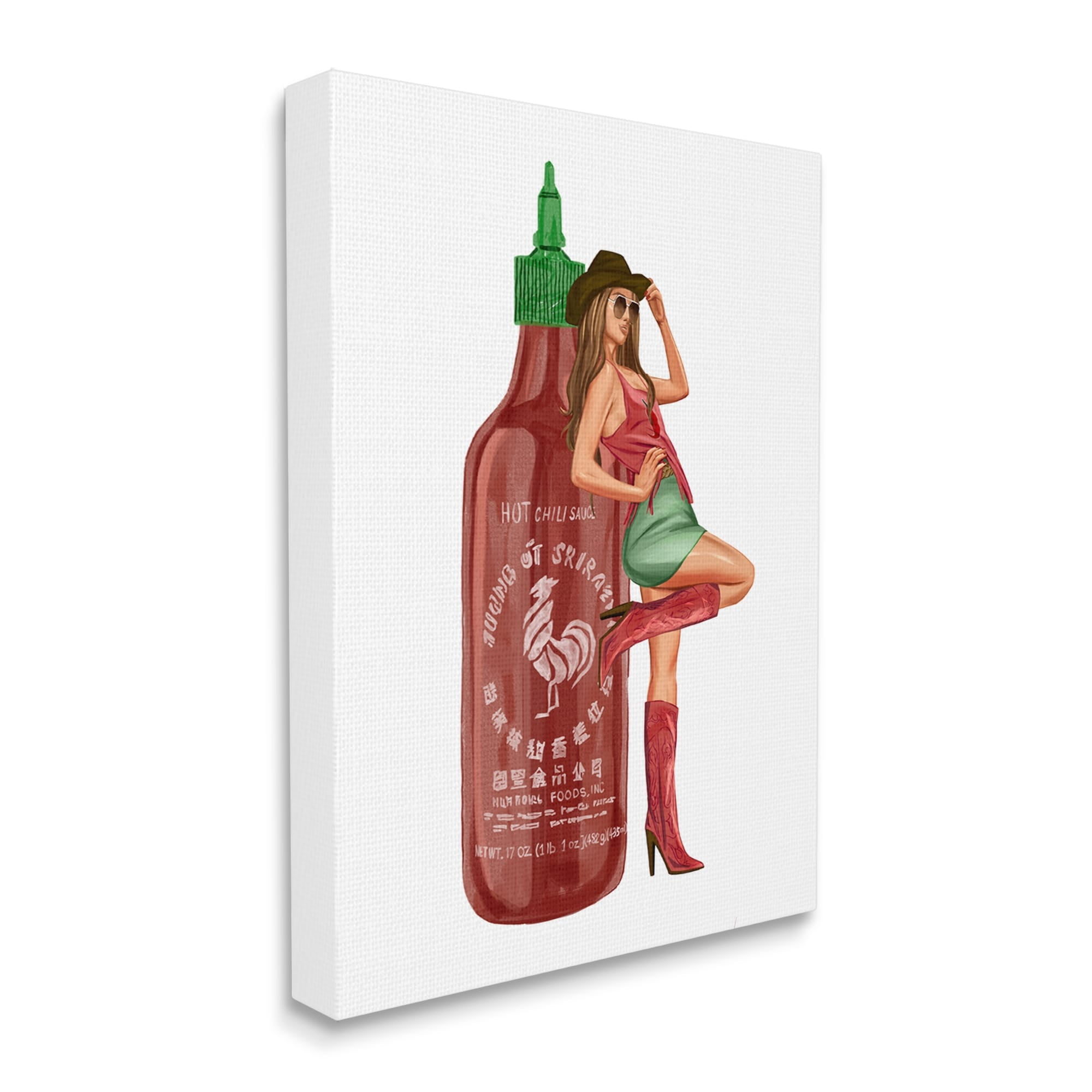 Stupell Industries Southern Girl Hot Sauce Bottle Beauty & Fashion Painting Gallery Wrapped Canvas Print Wall Art