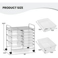 thumbnail image 2 of LINJH 9-Drawer Rolling Storage Cart, Mobile Utility Cart with Removable Drawers & Metal Frame, Art Craft Organizer Cart with Lockable Wheels-9-Drawer Clear, 2 of 10