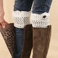 thumbnail image 5 of Moclever Winter Crochet Knit Leg Warmers, Leg Warmers for Women 1 Pair One Size Fits All, White, 5 of 10