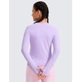 thumbnail image 2 of CRZ YOGA Girls Seamless Long Sleeve Athletic Shirts Active Sports Casual Tees Crew Neck Kids Teen, 2 of 6