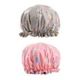 thumbnail image 2 of Gorros de ducha, gorro de baño de doble capa para mujer para cubrir cabello largo y grueso, gorro impermeable reutilizable, paquete de 2 Xemadio 2035136-1, 2 of 8