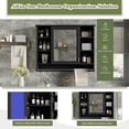 thumbnail image 2 of GZXS Medicine Cabinet, Wooden Bathroom Wall Cabinet with Soft Close Door, Adjustable Shelves & Towel Bar, Over Toilet Storage Cabinet Wall Mounted for Laundry, 36"L x 7.1"W x 28.7"H, Black, 2 of 9
