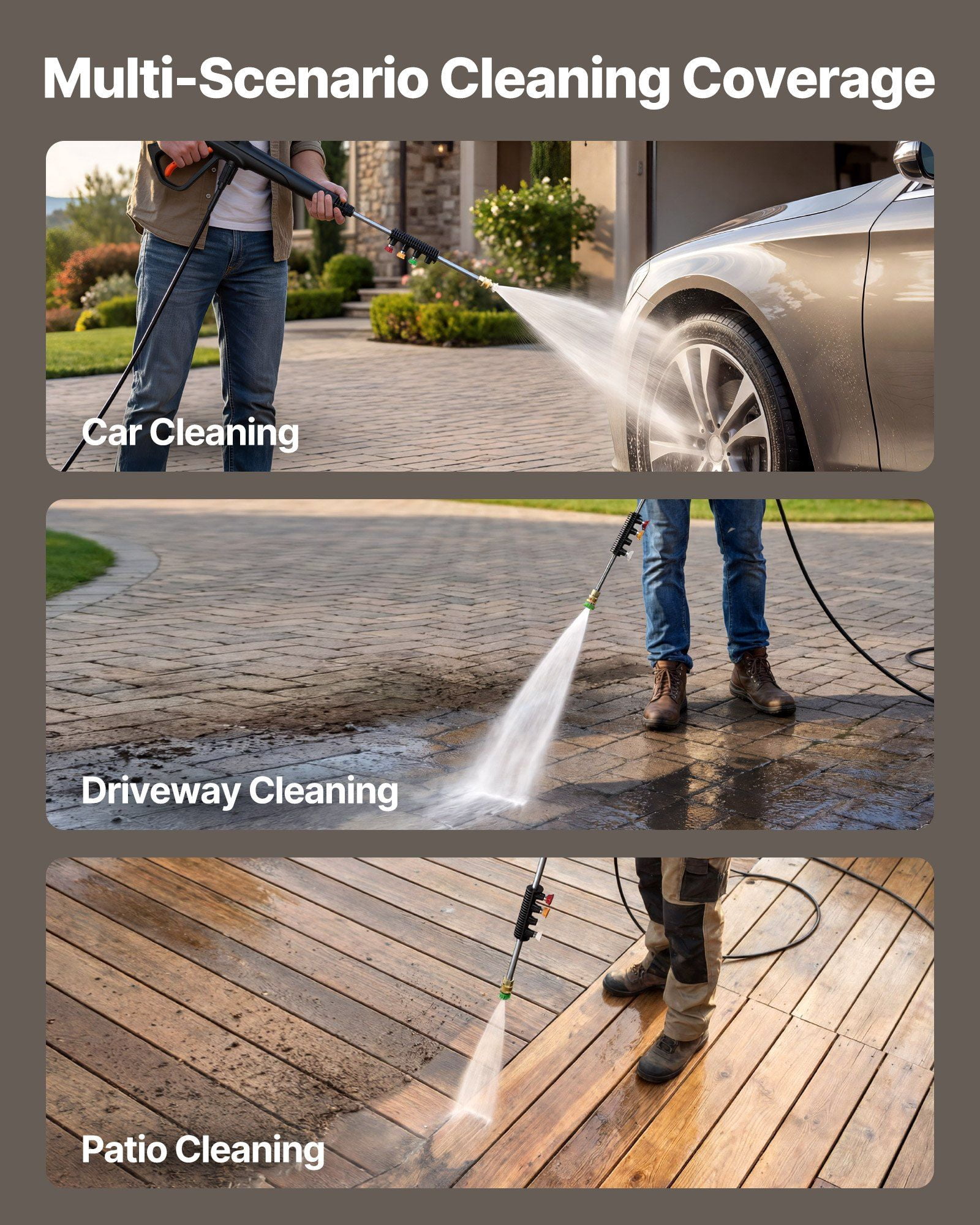 Electric Pressure Washer, 2000 Max PSI 1.59 Max GPM, Portable Power Washer with 4 Nozzles, Metal Extension Wand, Built-in Carry Handle, Compact & Flexible for Cars,Driveways,Patios,Fences,Home