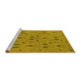 thumbnail image 2 of Ahgly Company Machine Washable Indoor Round Oriental Yellow Industrial Area Rugs, 4' Round, 2 of 4