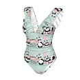 thumbnail image 4 of Yiaed Cute Panda Print Women's Ruffled One Piece Swimsuit V Neck Swimwear Slimming Monokini for Woman-X-Large, 4 of 8