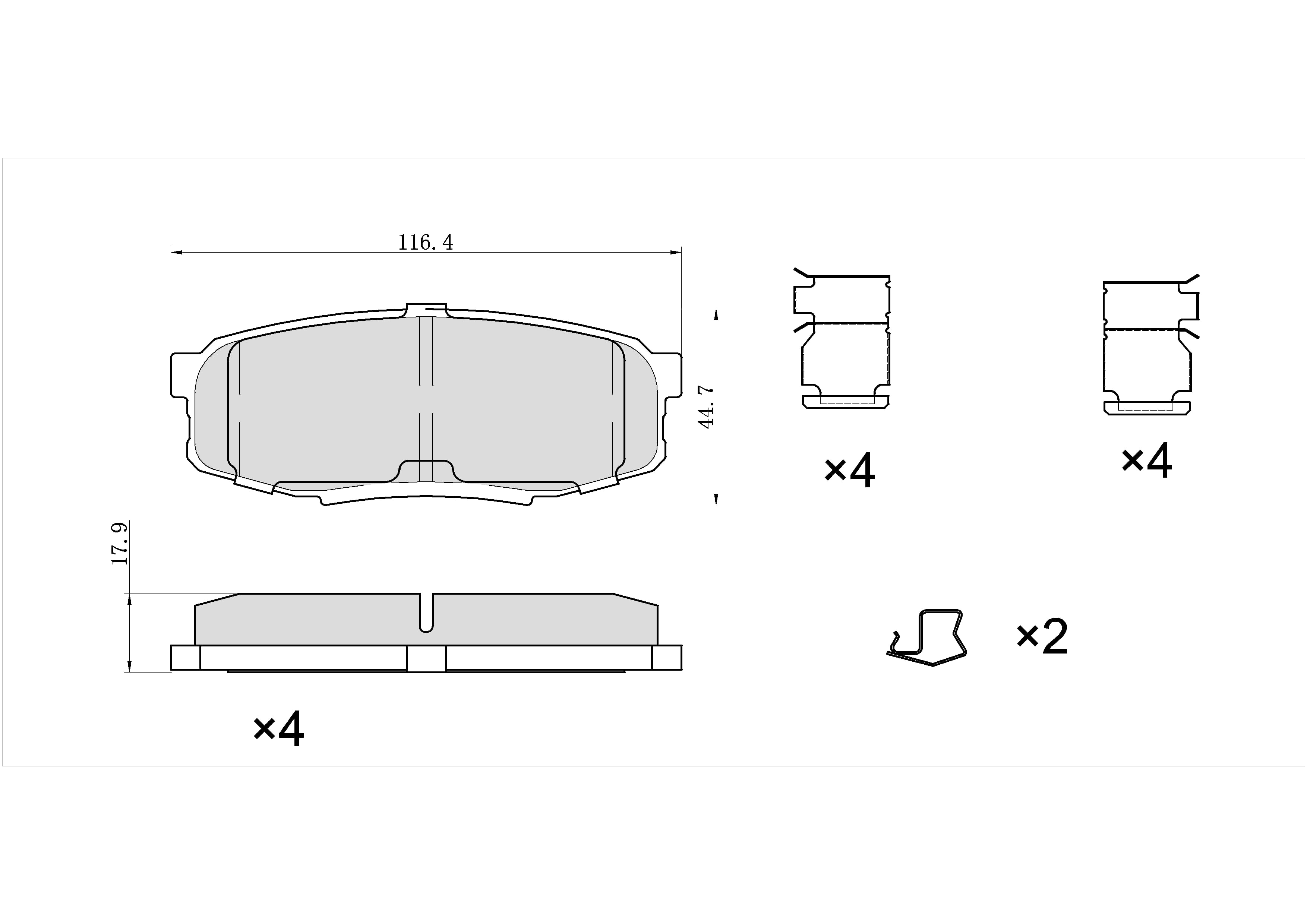Winstop Brake Pad Set, Rear WS.1304.0.C, Toyota Tundra 2017-2007