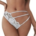 thumbnail image 3 of Women Sexy Floral Lace Mesh Panties Low Rise Hollow Out Transparent Plus Size Underwear High Cut Bikini Panties for Women Size 9 Womens Underwear Bikini Cat High Waist on Clearance M White, 3 of 7