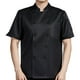 thumbnail image 1 of Chaqueta de chef de manga corta, ropa de chef con botones para hombre, chaqueta de chef, uniforme de trabajo Negro XL, 1 of 9